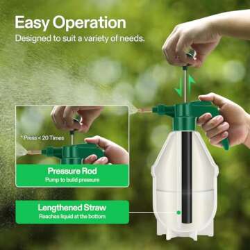 VIVOSUN 0.2 Gallon Handheld Garden Pump Sprayer, 27 oz Gallon Lawn & Garden Pressure Water Spray Bottle with Adjustable Brass Nozzle, for Plants and Other Cleaning Solutions (0.8L Green)