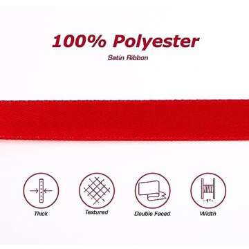 Topenca Supplies Satin Ribbon for Crafts & Gift Wrapping