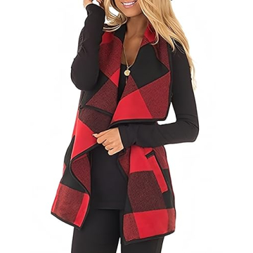 Stylish Unidear Buffalo Plaid Vest for Women - Perfect Cardigan