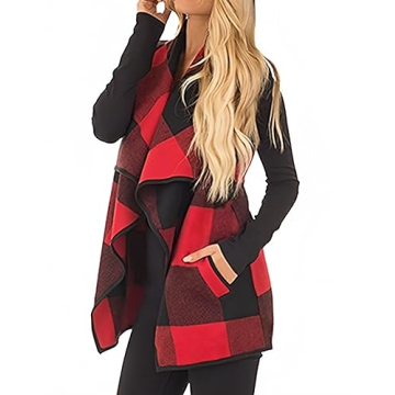 Stylish Unidear Buffalo Plaid Vest for Women - Perfect Cardigan