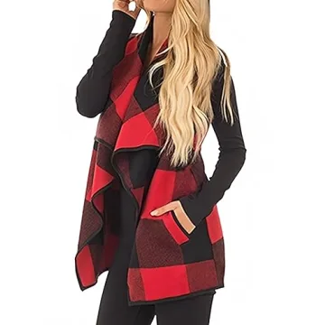 Stylish Unidear Buffalo Plaid Vest for Women - Perfect Cardigan