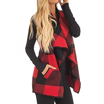 Stylish Unidear Buffalo Plaid Vest for Women - Perfect Cardigan