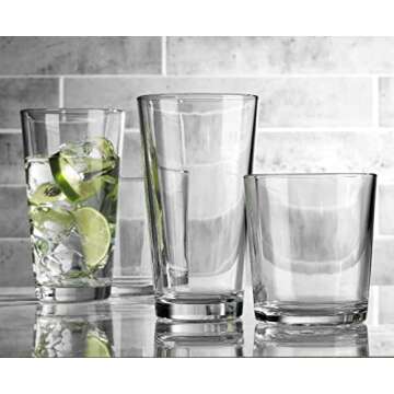 Elegant Glaver's Drinking Glasses Set of 16 for Every Occasion