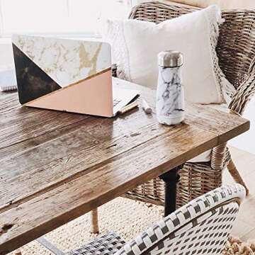 S'well Stainless Steel Traveler - 20 Fl Oz - White Marble - Triple-Layered Vacuum-Insulated Travel Mug Keeps Coffee, Tea and Drinks Cold for 36 Hours and Hot for 15- BPA-Free Water Bottle