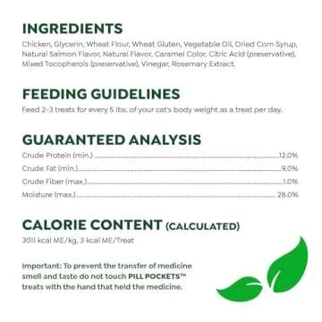 Greenies Feline Pill Pockets for Cats Natural Soft Cat Treats, Salmon Flavor, 1.6 oz. Pouch (45 Treats)