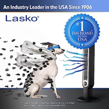 Lasko 42 Inch Quiet Oscillating Tower Fan with Remote
