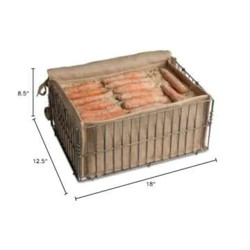 Gardeners Supply Company Fruits & Vegetables Root Storage Bin | Sturdy Metal Wire Frame with Natural Burlap Jute Liner for Longer Shelf Life | Vegetable Storage Harvest Organizer for Kitchen & Pantry