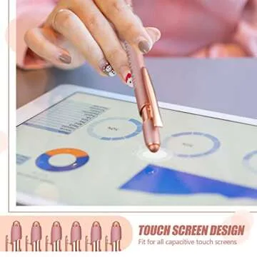 Zonon 12 Pieces Inspirational Pens Bulk Motivational Quotes Funny Ballpoint Pens with Stylus Tip Inspirational Gifts for School Office Corworkers Teachers, Black Ink(Rose Gold,Boss Lady)