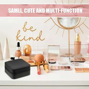 Taiyin 6 Pcs Travel Jewelry Case Jewelry Travel Organizer Small Jewelry Box Bridesmaid Gift Boxes Mini Storage Organizer Box(Black)