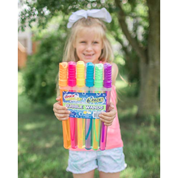 6 Pack Maxx Bubbles 4oz Bubble Wands for Kids Outdoor Fun