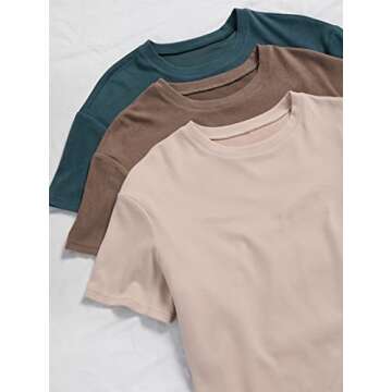 Floerns Women's 6 Piece Sleepwear Short Sleeve Tee Tie Front Pants Lounge Set Beige Multi L