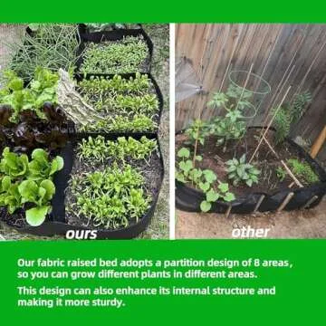 CJGQ Fabric Raised Garden Bed 6x3x1ft Garden Grow Bed Bags for Growing Herbs, Flowers and Vegetables 128 Gallon