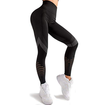 Redqenting High Waisted Leggings for Women Workout Seamless Leggings Yoga Pants Sweat Proof Tummy Control Tights Black Small
