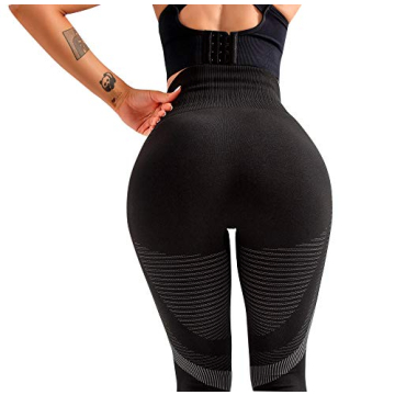 Redqenting High Waisted Leggings for Women Workout Seamless Leggings Yoga Pants Sweat Proof Tummy Control Tights Black Small