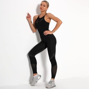 Redqenting High Waisted Leggings for Women Workout Seamless Leggings Yoga Pants Sweat Proof Tummy Control Tights Black Small