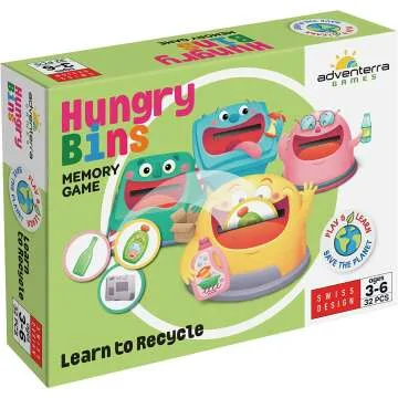 Hungry Bins Board Game for Kids Ages 3-6
