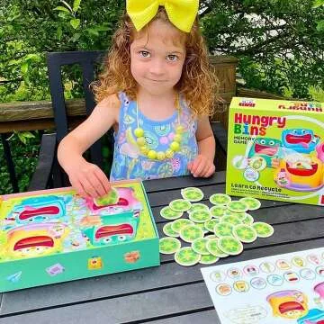 Hungry Bins Board Game for Kids Ages 3-6