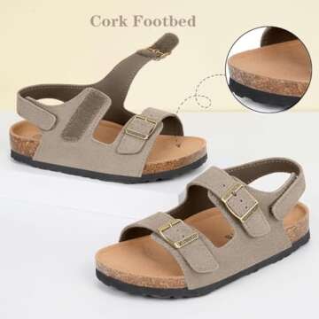ZUSERIS Kids Cork Sandals for Toddlers - Summer Comfort