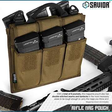 Savior Equipment Tactical Rifle & Pistol Magazine Pouch Carrier for M4 Carbine AR15 AK47