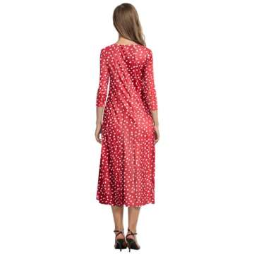 HOTOUCH Women Red Heart Printed Dress Swing Dresses for Women Below Knee Length Dress Red Heart XXL