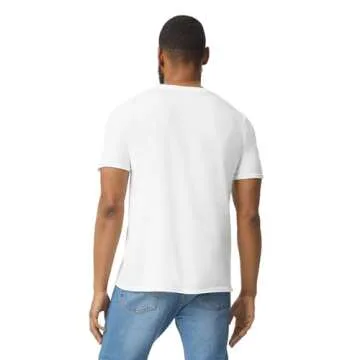 Gildan Adult Softstyle Cotton T-Shirt, Style G64000, Multipack, White (2-Pack), Large