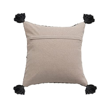 Bloomingville Woven Cotton Stripes and Tassels Pillow 18"