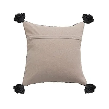 Bloomingville Woven Cotton Stripes and Tassels Pillow 18"