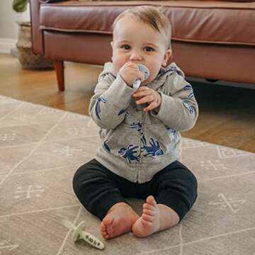 ZoLi Chubby Gummy teether | 2 Pack Baby Teething Relief - Blue/Grey, BPA Free Teething Stick