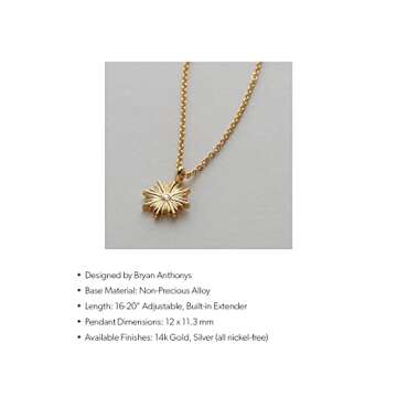 Bryan Anthonys Strength 14k Gold Necklace for Women, Pendant, Adjustable Length
