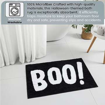 Indecor Home Halloween Bathroom Rug - Super Absorbent Non-Slip