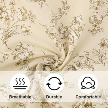 XLSXEXCL Floral Aprons for Women, Vintage Printed Pinafore Apron Dress, Cute Pinafore Apron, Cross Back Apron with Pockets, Kitchen Cooking Gardening Aprons Gifts for Mom Wife Sister (Beige)