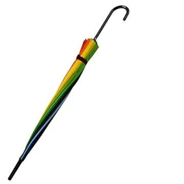 Outgeek Umbrella Retro Pagoda Umbrella Parasol Umbrella Sun Umbrella UV Protection Umbrella Retro with Hook Handle (Rainbow)