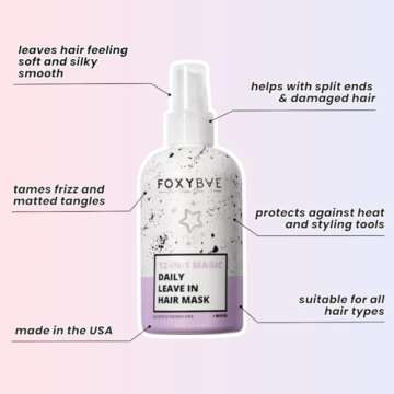 FoxyBae Hair Mask for Dry Damaged Hair and Growth - Overnight Hair Mask Treatment with Biotin & Shea Moisture - 8 Oz, Leave-in Conditioner Spray