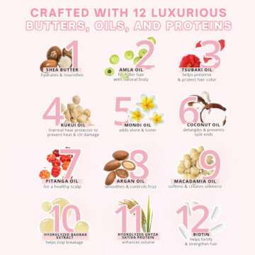 FoxyBae Hair Mask for Dry Damaged Hair and Growth - Overnight Hair Mask Treatment with Biotin & Shea Moisture - 8 Oz, Leave-in Conditioner Spray