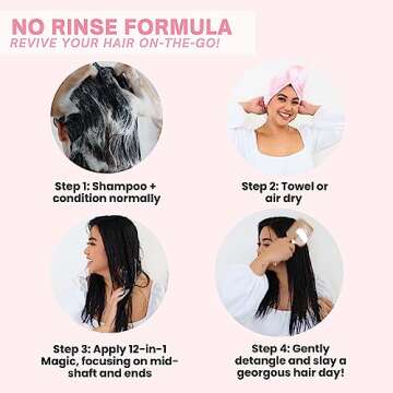 FoxyBae Hair Mask for Dry Damaged Hair and Growth - Overnight Hair Mask Treatment with Biotin & Shea Moisture - 8 Oz, Leave-in Conditioner Spray