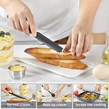 JJOO 5 Pack Silicone Spatula Set Heat Resistant Kitchen Essential