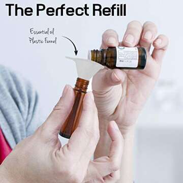 Duracare Amber Glass Spray Bottles 2 (16oz) Trigger Sprayers w/Screw Cap, 3(2oz) Mist Sprayers, 3 (10ml) Stainless Steel Roller Bottles w/Labels and Washable Marker, Cap, Dropper and Funnel-BPA-free