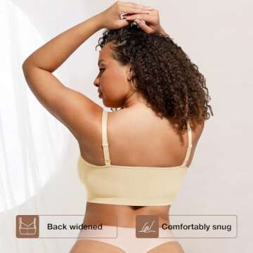 Bras for Women Wireless Seamless Comfortable Stretch No Underwire T Shirt Bra for Sleeping Beige XX-Large