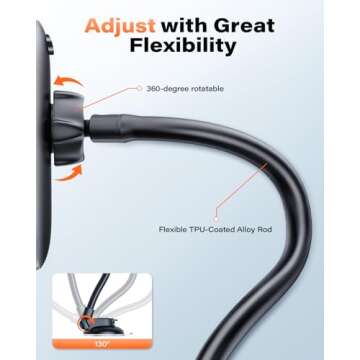 APPS2Car Cell Phone Holder for Car Dashboard Windshield Phone Mount for Car Long Arm Car Phone Holder Mount Strong Suction Cup Anti-Shake Stabilizer Compatible for iPhone, Samsung, All Smartphones