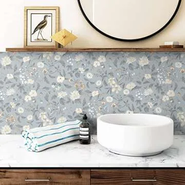 HeloHo Vintage Floral Peel Stick Wallpaper for Home Decor