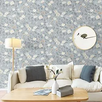 HeloHo Vintage Floral Peel Stick Wallpaper for Home Decor