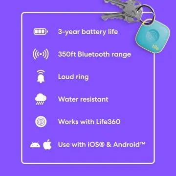 Tile by Life360 Mate Bluetooth Tracker for Keys and More