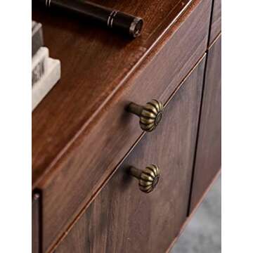 JIASENBAO Antique Brass Cabinet Knobs 10 Pack Vintage Retro Drawer Pulls Kitchen Cupboard Bathroom Dresser Cabinet Hardware Handles Zinc Alloy