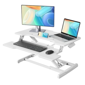 JYLH JOYSEEKER Standing Desk Converter 30 Inches Sit Stand Desk Riser, Height Adjustable Sit Stand D...