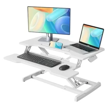 JYLH JOYSEEKER Standing Desk Converter 30 Inches Sit Stand Desk Riser, Height Adjustable Sit Stand D...