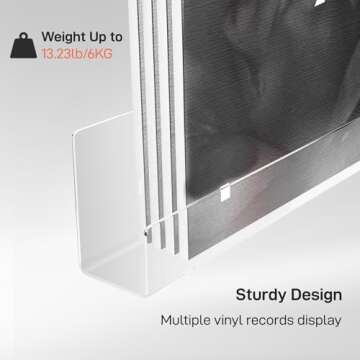 Bigantss Clear Acrylic Vinyl Record Floating Shelves, 6 Pack