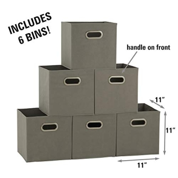 Household Essentials Foldable Fabric Storage Bins Set of 6