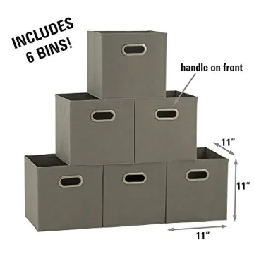 Household Essentials Foldable Fabric Storage Bins Set of 6