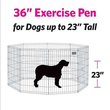 New World Dog Exercise Pen & Playpen, 24" W x 36" H, No Door, Black