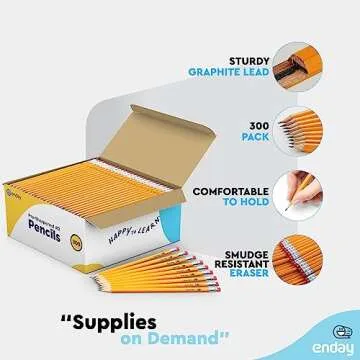 Enday 300 Pack #2 Pre-Sharpened Pencils with Erasers